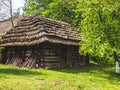 Old wooden barn near the city Royalty Free Stock Photo