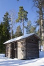 Old wooden barn in the open-air museum Seurasaari island, Helsinki, Finland Royalty Free Stock Photo