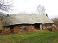 Old wooden barn in village, Lithuania Royalty Free Stock Photo