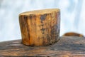 Old wooden barrel with cork. closed wine barrel Royalty Free Stock Photo