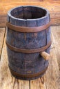 Old wooden barrel with cork Royalty Free Stock Photo