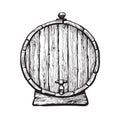 Old wooden barrel with tap Royalty Free Stock Photo