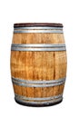 Old wooden barrel for wine isolated on white background Royalty Free Stock Photo