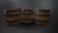 old wooden barrels for rum and gunpowder Royalty Free Stock Photo