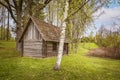 Old wooden bathhouse in rural area Royalty Free Stock Photo