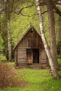 Old wooden bathhouse in rural area Royalty Free Stock Photo