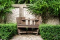 Old Wooden Bench in the garden Royalty Free Stock Photo