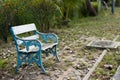 Old wooden bench in the park Royalty Free Stock Photo