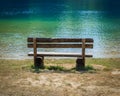 Old wooden bench in the park Royalty Free Stock Photo