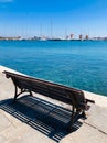 Old wooden bench in Rodos