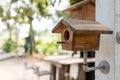 Old wooden bird houses in the garden Royalty Free Stock Photo