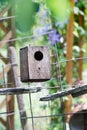 Old wooden birdhouse, without stick, natural color