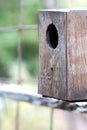 Old wooden birdhouse, without stick, natural color