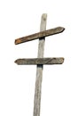 Old wooden blank sign post Royalty Free Stock Photo