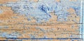 Old wooden blue brown texture, peeling paint, background for design. horizontal Royalty Free Stock Photo