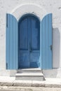 Old wooden blue door Royalty Free Stock Photo