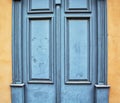 Old wooden blue doors, vintage architecture element