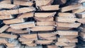 Old wooden boards piled on a stack close-up. wood texture. A pile of boards stacked on top of each other. Lumber for use in Royalty Free Stock Photo