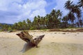 Old wooden boat on the island of Koh Samui. Royalty Free Stock Photo