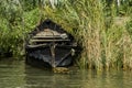 Old wooden boat in the river Royalty Free Stock Photo