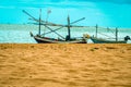Old Wooden Boats At The Beach Andaman Sea, Thailand . Summer seascape with beautiful beach warm sand .Summer wallpaper