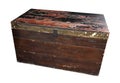 Old wooden box isolated on white Royalty Free Stock Photo