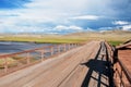 Old wooden bridge in Mongolia Royalty Free Stock Photo