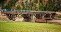 Old wooden bridge in the Mongolia