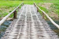 Old wooden bridge over the river