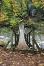 Old Wooden Bridge over stream Royalty Free Stock Photo