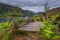 Old Wooden Bridge on the path to Barisdale Royalty Free Stock Photo