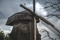 Old wooden broken windmill