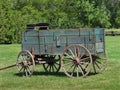 Old wooden buckboard farm wagon