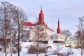 The old wooden building of Saaristo restaurant, Helsinki, Finland Royalty Free Stock Photo