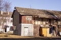 an old wooden building used as a storage room in the center of Minsk Royalty Free Stock Photo