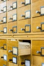 Old wooden card catalogue in library Royalty Free Stock Photo