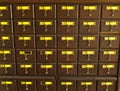 Old wooden card catalogue in Thai library Royalty Free Stock Photo