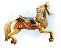 Old wooden carousel horse Royalty Free Stock Photo