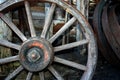 Old Wooden carriage wheel Royalty Free Stock Photo