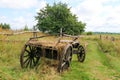 Old wooden cart in the abandoned village Royalty Free Stock Photo