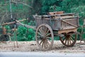 Old wooden cart Thai style Royalty Free Stock Photo