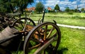 Old wooden cart in village Royalty Free Stock Photo