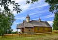 Wooden catholic church in Oderne village, Low Beskids Beskid Niski, Poland Royalty Free Stock Photo