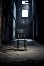 old wooden chair in abandoned building