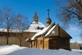 Old wooden chapel, XII century. Royalty Free Stock Photo