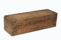 Old wooden cheese box. Royalty Free Stock Photo