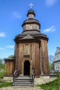 Rebuilt wooden church located inside of the Baturyn citadel, Chernihiv region, Ukraine Royalty Free Stock Photo