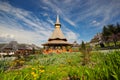 Old wooden church at Barsana Monastery in Maramures county Royalty Free Stock Photo