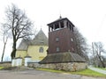 Old wooden church and belfry, Lithuania Royalty Free Stock Photo