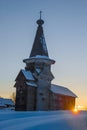 The old wooden church of Elijah the prophet. Saminsky Pogost Royalty Free Stock Photo